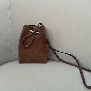 Strathberry Brown Suede Mini Bag